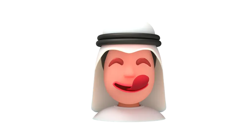 Hungry Arab Man  3D Illustration