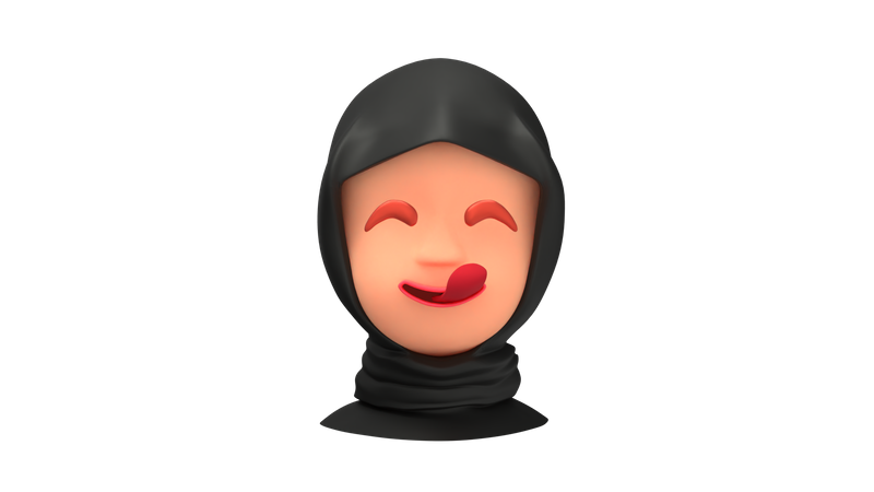 Hungry Arab Woman emoji 3D Illustration