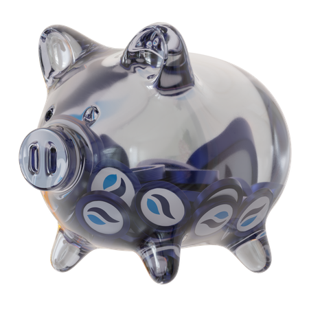 Huobi Token (HT) Clear Glass Piggy Bank 3D Icon