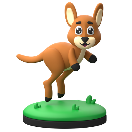 Hüpfendes Känguru  3D Icon