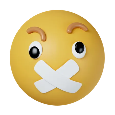 Hush Emoji 3D Icon download in PNG, OBJ or Blend format