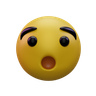 3d hushed face emoji illustration
