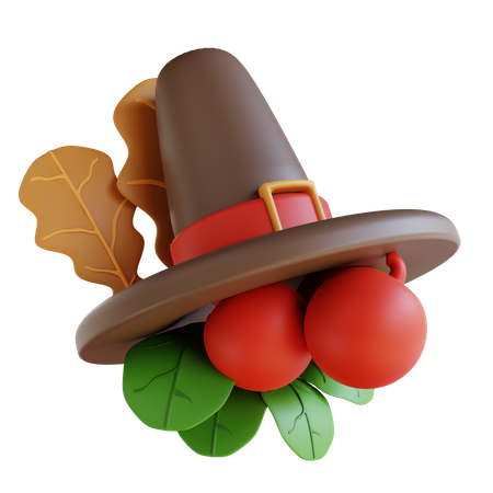 Hut und Kirsche Ornament  3D Icon