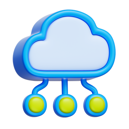 Hybrid Cloud  3D Icon