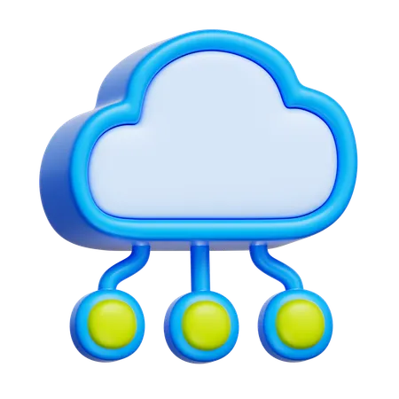 Hybrid Cloud  3D Icon