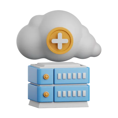 3 D Rendering Hybrid Cloud Isolated Useful For Cloud Network Computing Technology Database Server And Connection Design Element 3D Icon