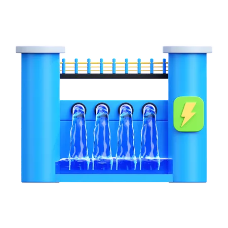 水力発電  3D Icon