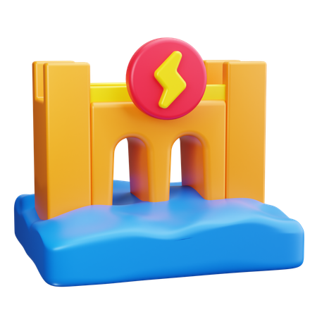 水力発電  3D Icon