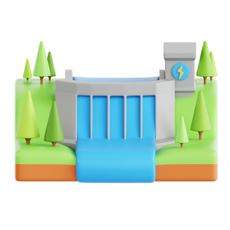 Énergie hydroélectrique  3D Icon