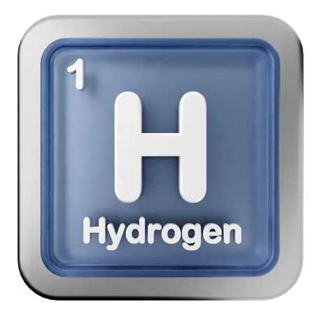 Hydrogen Periodic Table  3D Icon