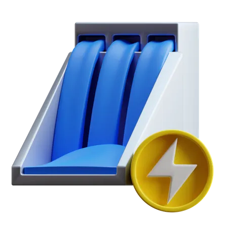 Hydropower Icon With 3 D Style 3D Icon