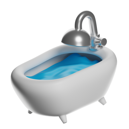 Hydrotherapy Bathtub With Faucet  3D Icon