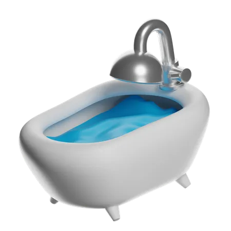 Hydrotherapy Bathtub With Faucet  3D Icon