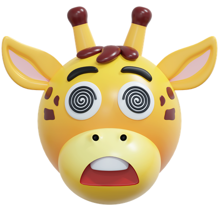 Hypnotized Giraffe Emoticon  3D Icon