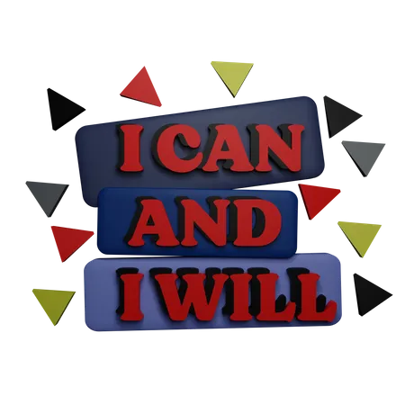 I can i will  3D Sticker