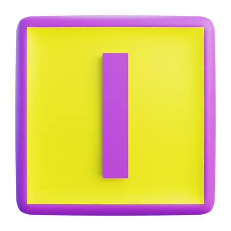 3 D I Letter With Isolated Background 3D Icon