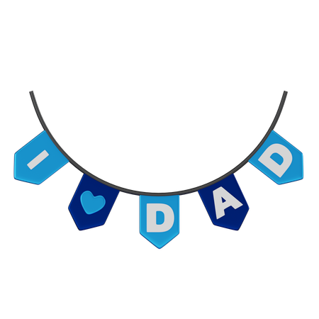 I Love Dad Garlands  3D Icon