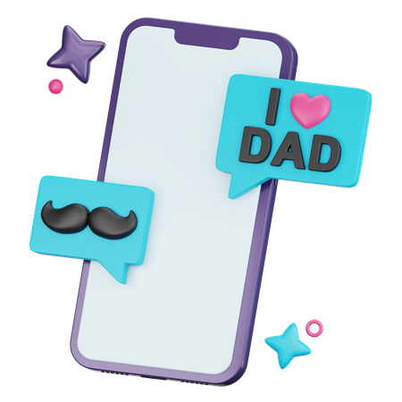 I Love Dad Message  3D Icon