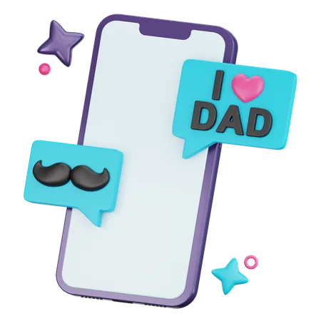 I Love Dad Message  3D Icon