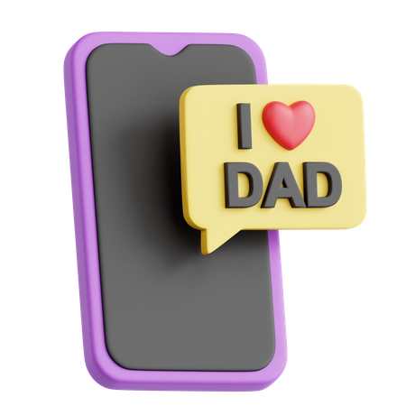 I Love Dad Message  3D Icon