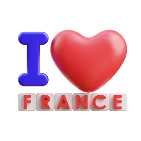 I Love France  3D Icon