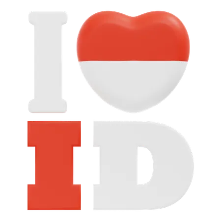 I Love ID  3D Icon