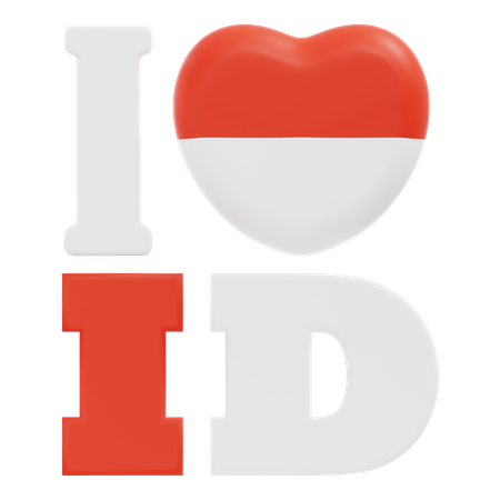 I Love ID  3D Icon