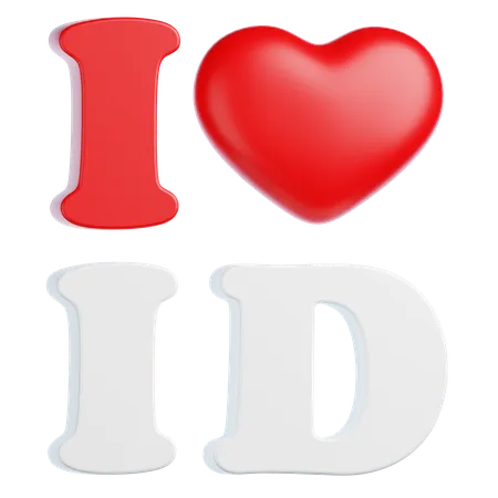 I Love Indonesia  3D Icon