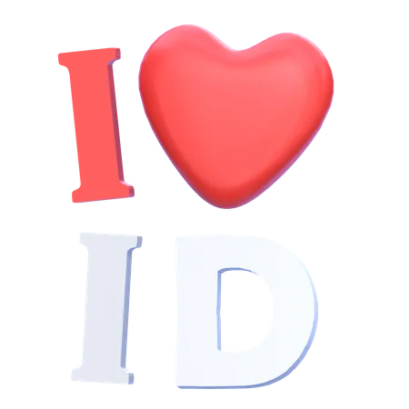 I Love Indonesia  3D Icon