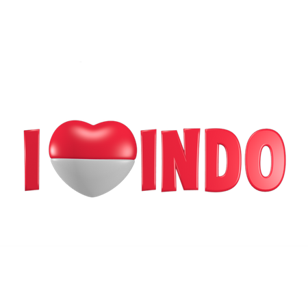 I Love Indonesia  3D Icon