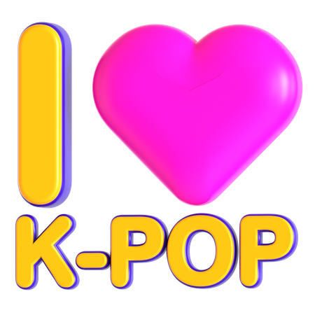 I Love Kpop  3D Icon