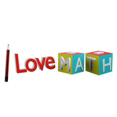I love math  3D Icon