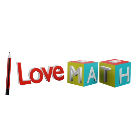 I love math  3D Icon