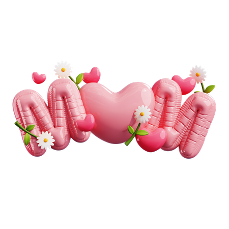 I LOVE MOM  3D Icon
