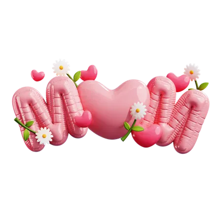 I LOVE MOM  3D Icon