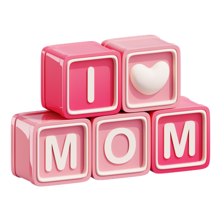 I LOVE MOM  3D Icon