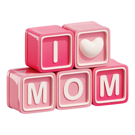 I LOVE MOM  3D Icon