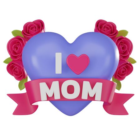 I Love Mom  3D Icon