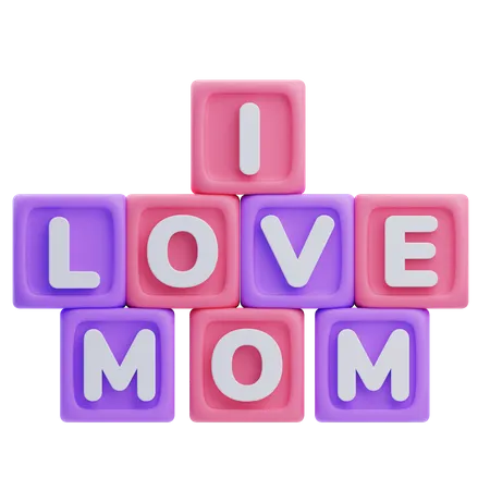 I Love Mom Cube  3D Icon