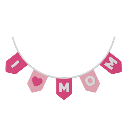 I Love Mom Garlands  3D Icon