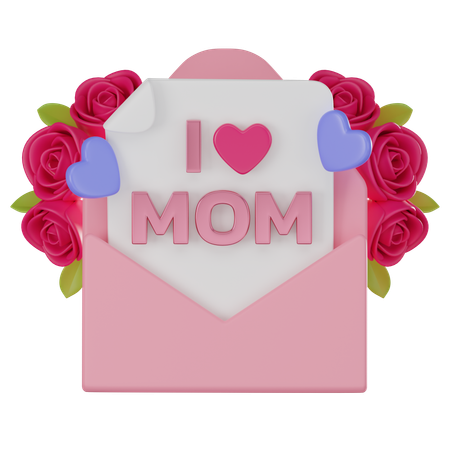 I Love Mom Letter  3D Icon