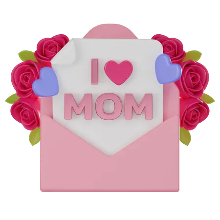 I Love Mom Letter  3D Icon