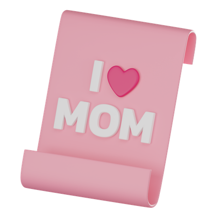 I Love Mom Letter  3D Icon