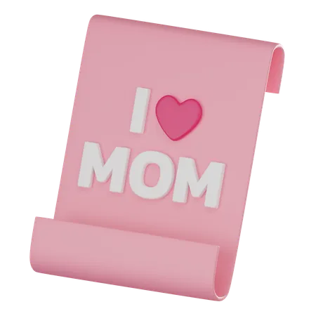 I Love Mom Letter  3D Icon