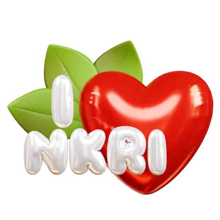 I Love NKRI Indonesia  3D Icon