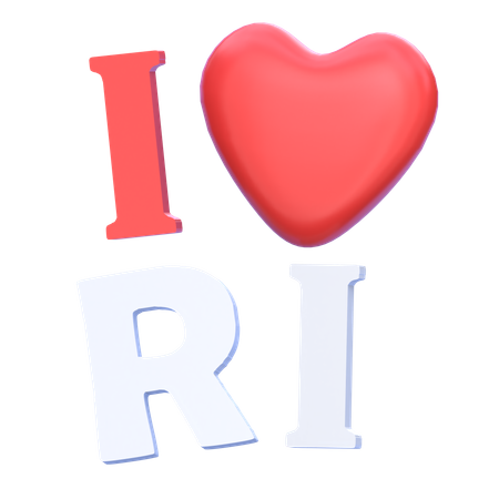 I Love RI  3D Icon