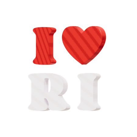 I Love RI  3D Icon