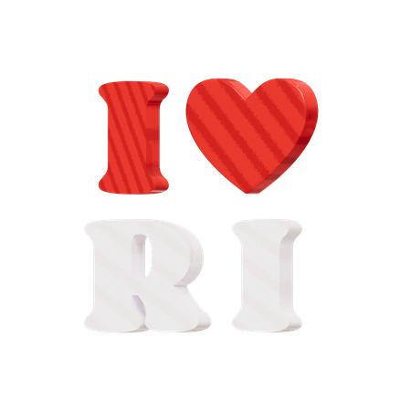 I Love RI 3D Icon