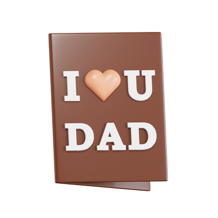 I Love U Dad Letter  3D Icon