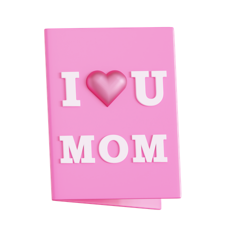 I Love U Mom Letter  3D Icon